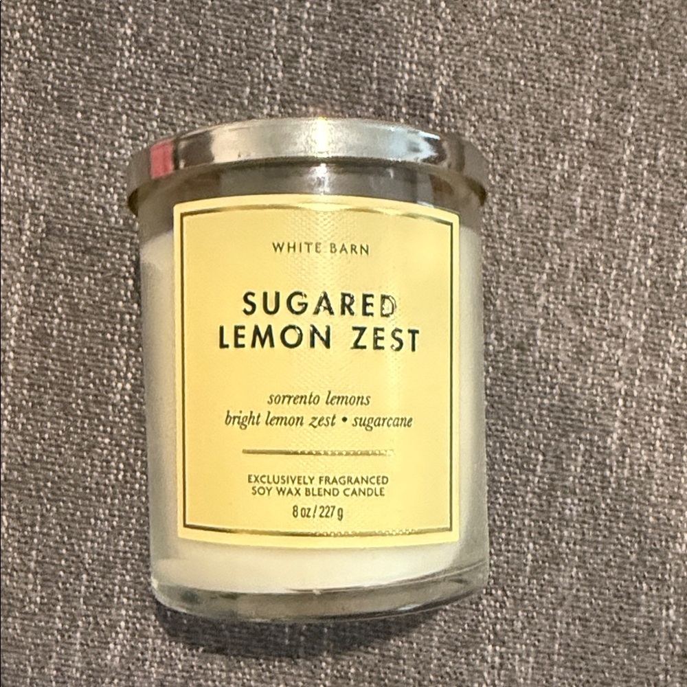 White Barn Sugared Lemon Zest Candle with Silver Lid